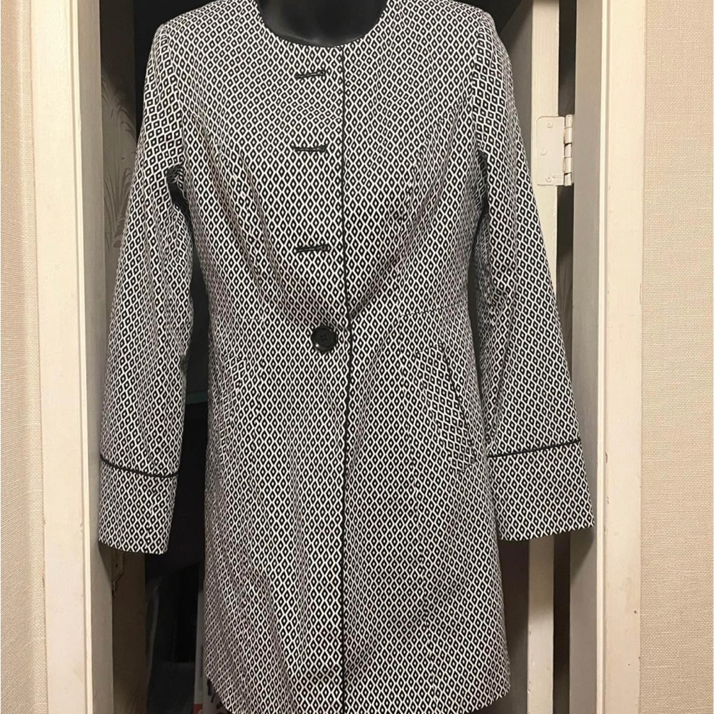 Elegant Black and White Women's Coat
